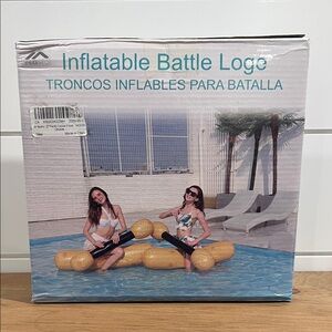 MoKo Inflatable Battle Log Floats with Wood Grain